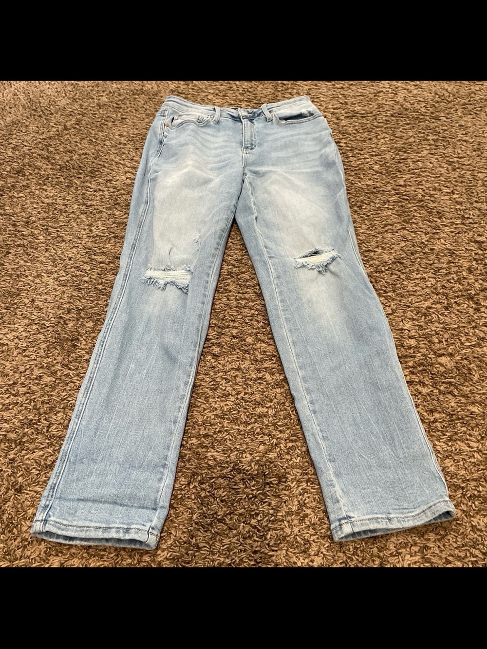 Judy blue denim straight leg jeans with stars on pocket size 11–30